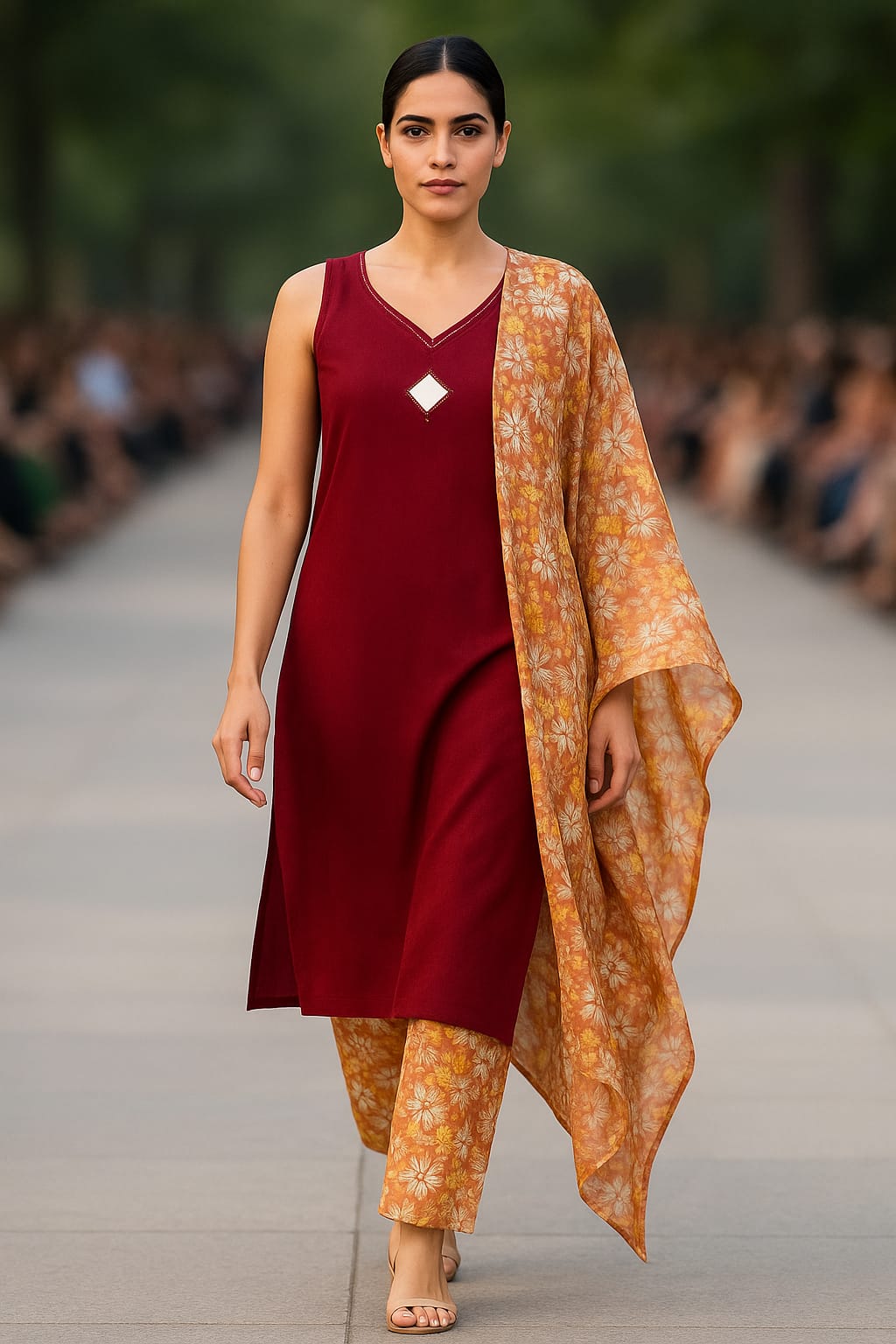 Scearlet Maroon cotton dress