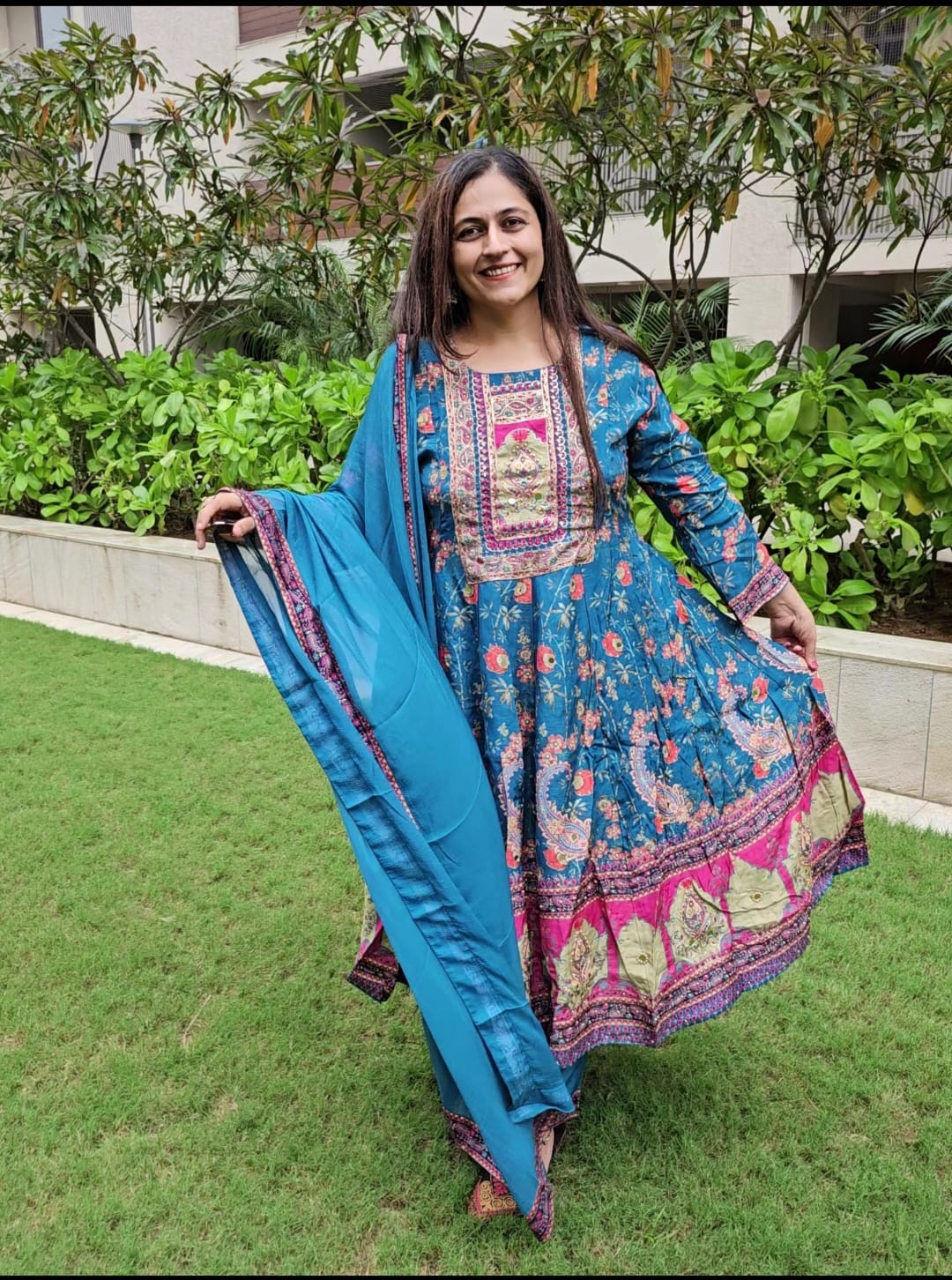 Zahra Anarkali with embroidery