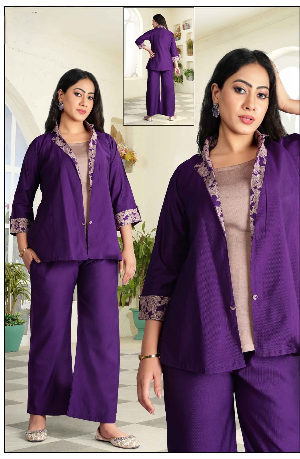 Dazzel Draft Aura silk 3 piece with blazer