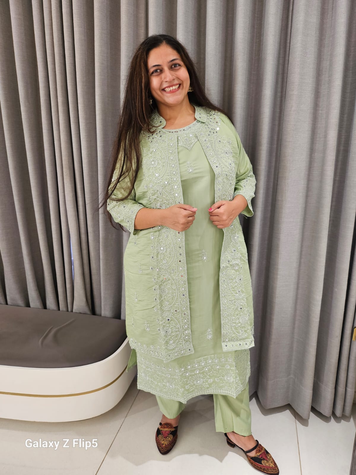 Shrugged in style Silk indo western